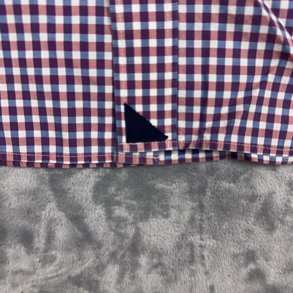 UNTUCKit Mens Size Xl Shirt Red White Blue Gingham Plaid Long Sleeve Button Up - Picture 6 of 9